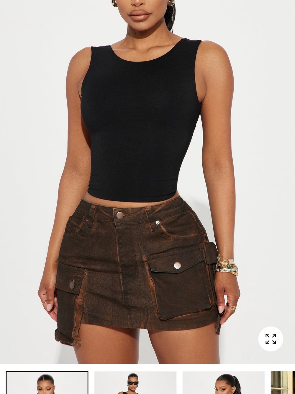 Fashion Nova Black Cropped Tank Top